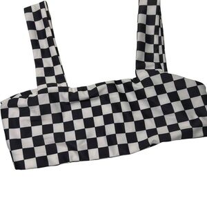 New Salt Gypsy Free people checkered bikini top black white Small